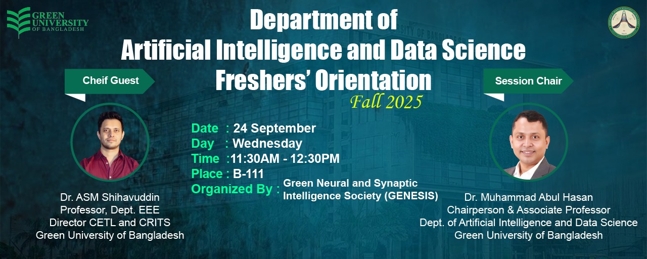 Event Image for Freshers Orientation Program of Department of Artificial Intelligence and Data Science - Summer 2025