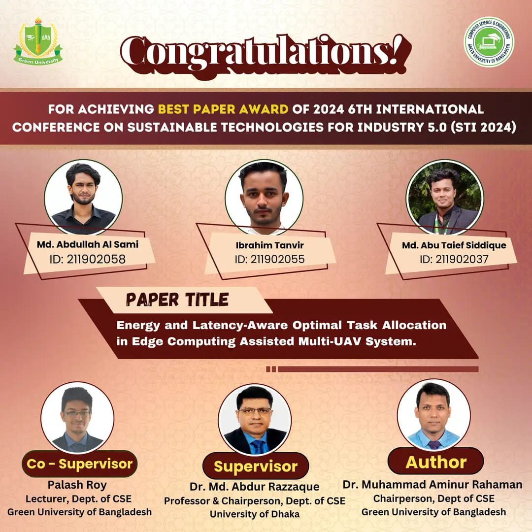 Green University Students Awarded Best Paper at STI 2024 Conference